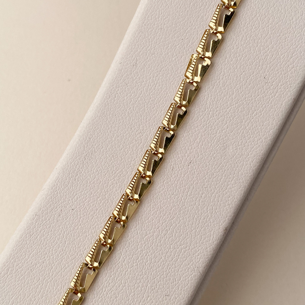 Žluté zlato náramek ozdobný 19cm