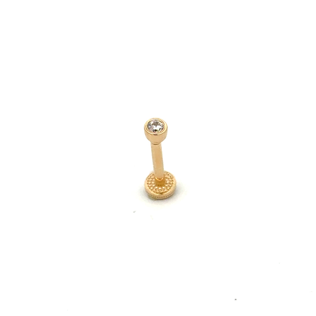 Žluté zlato náušnice HELIX zirkon 2,7mm