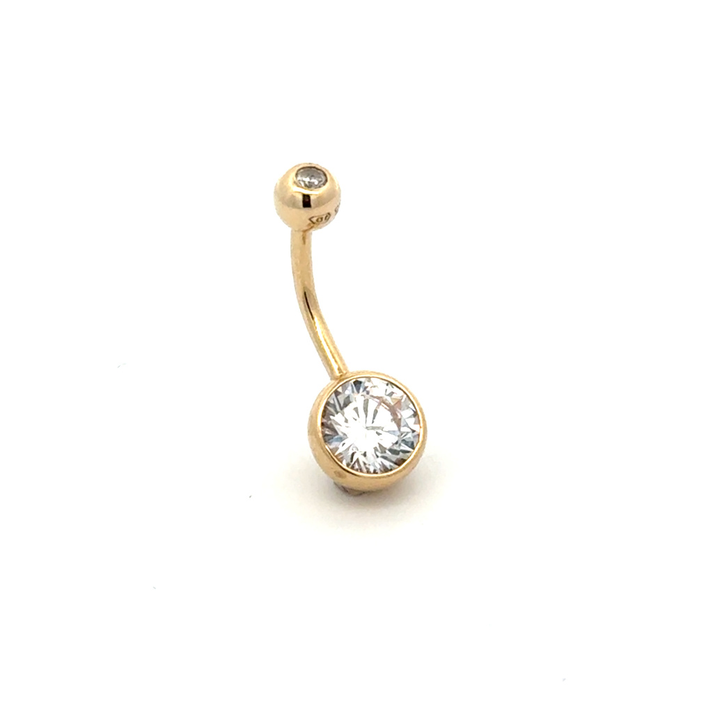 Žluté zlato PIERCING se zirkony