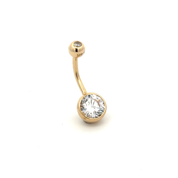 Žluté zlato PIERCING se zirkony