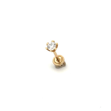 Žluté zlato náušnice HELIX zirkon 3,9mm