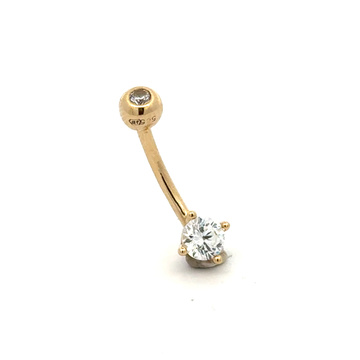 Žluté zlato PIERCING se zirkony