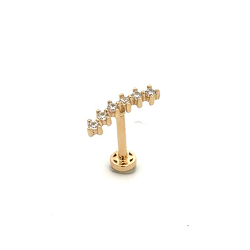 Žluté zlato náušnice HELIX zirkony 11,9mm