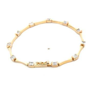 Žluté zlato náramek se zirkony 17cm