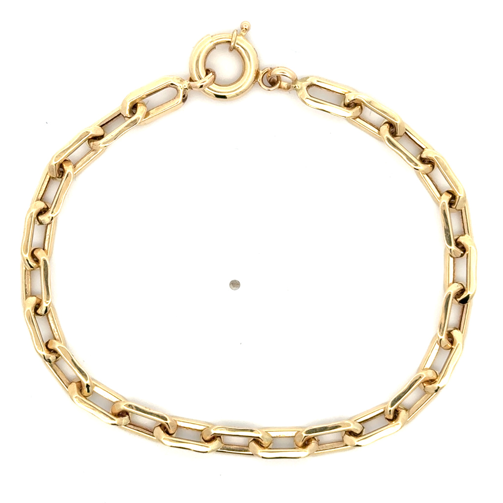 Žluté zlato náramek dutý geometrický 19cm