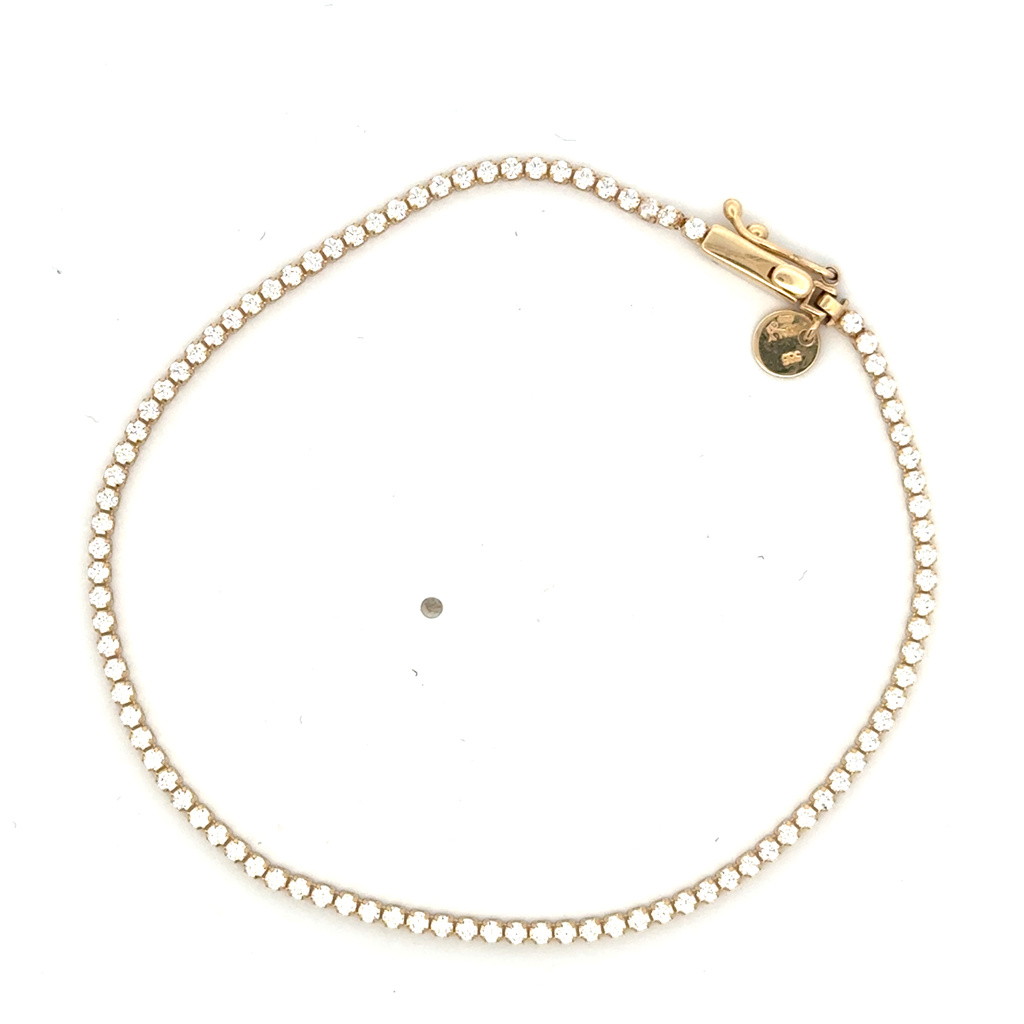 Žluté zlato náramek zirkonový 18cm