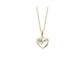 Žluté zlato přívěsek SRDCE s brilianty DZ6299-1606