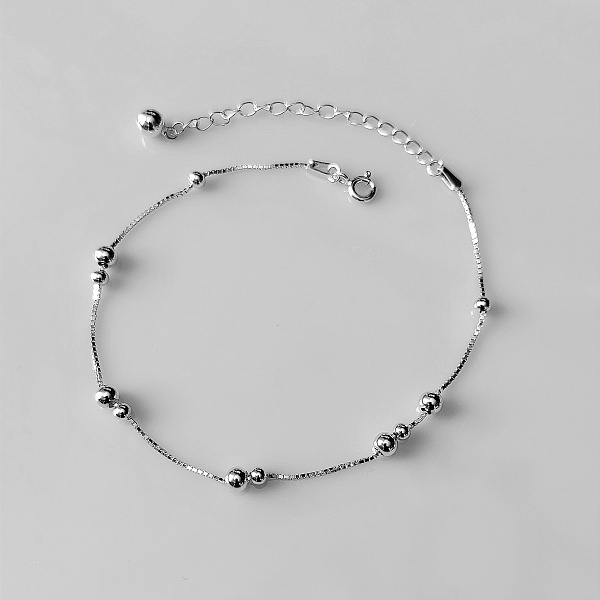 Stříbrný nákotník s kuličkami 20+5cm