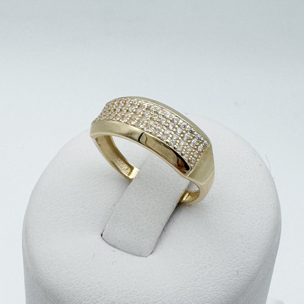 Žluté zlato prsten ZIRKONOVÝ