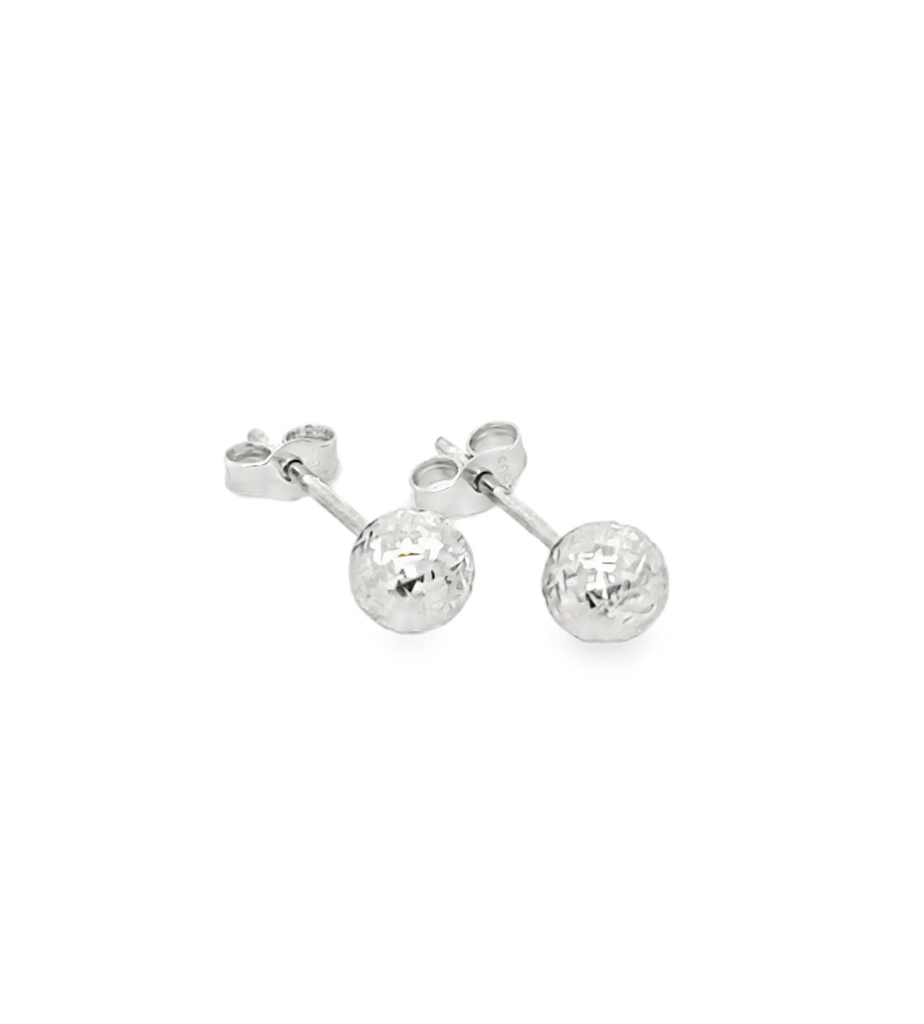 Bílé zlato náušnice KULIČKY broušené na puzetu