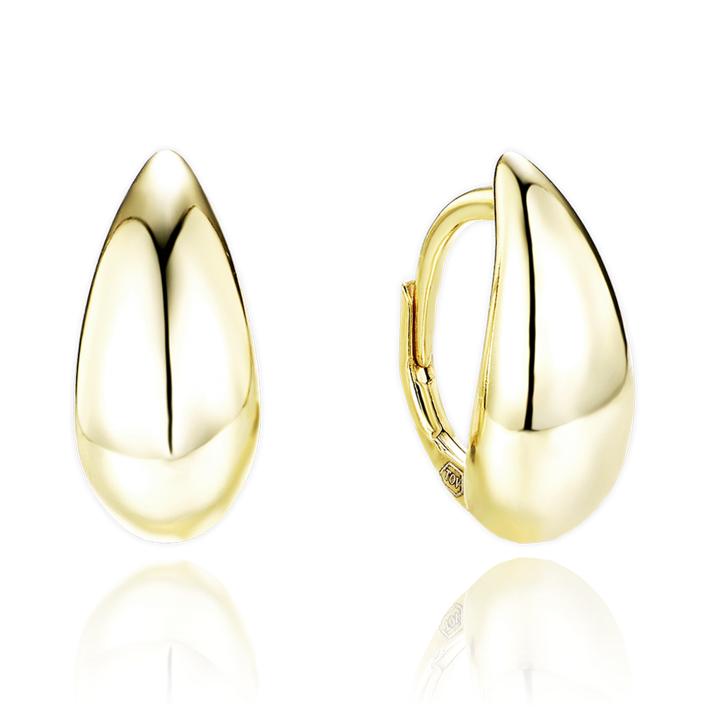 MINET Moderní pozlacené stříbrné náušnice kapky