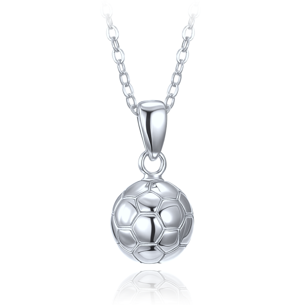 MINET Stříbrný náhrdelník fotbalový míč