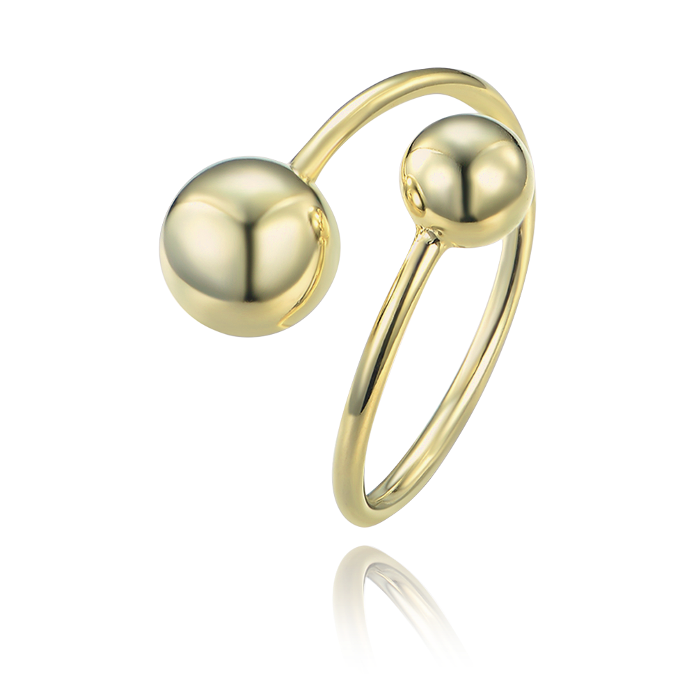 MINET Stříbrný pozlacený prsten s kuličkami