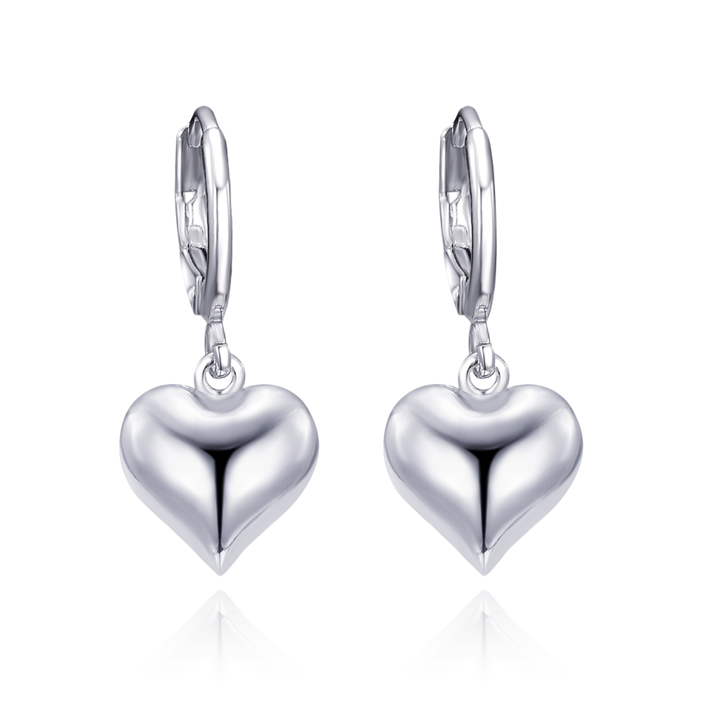 MINET Stříbrné náušnice srdíčka