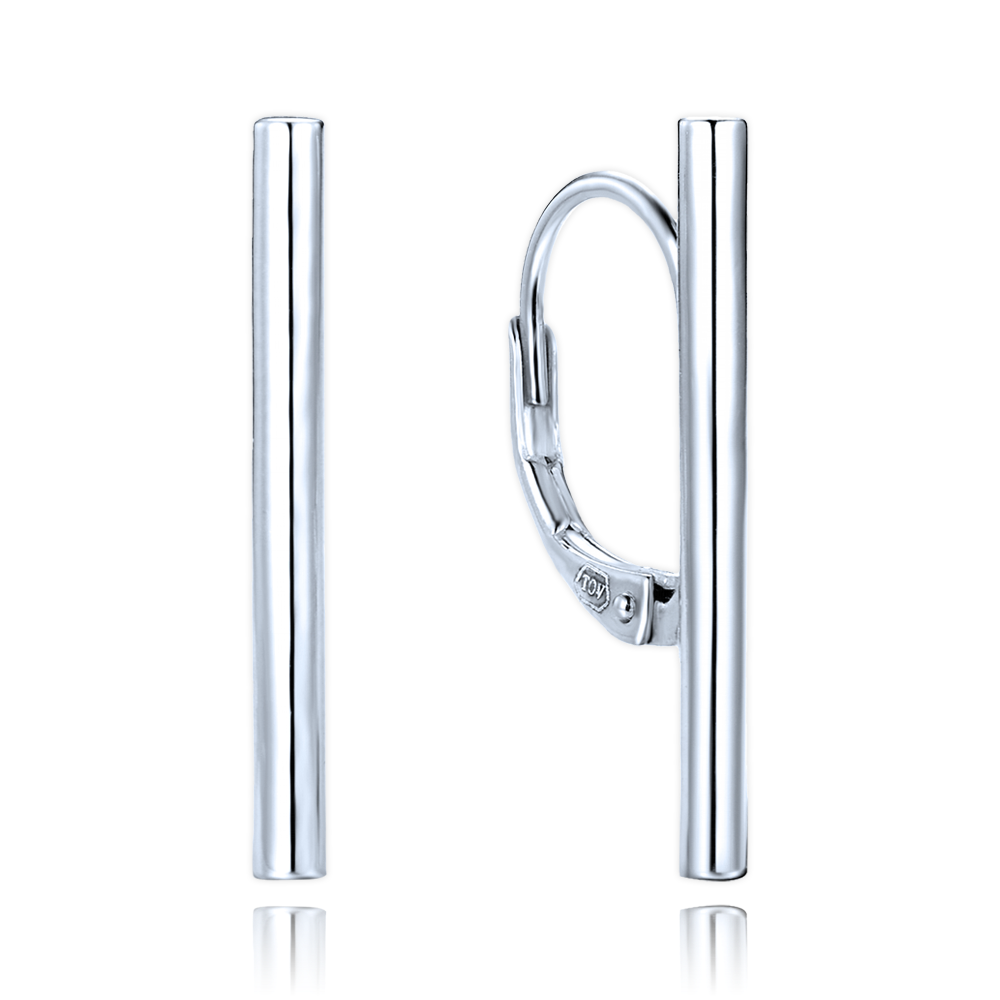 MINET Elegantní stříbrné náušnice tyčky
