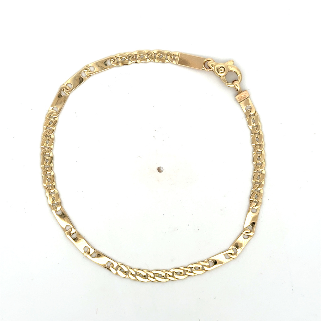 Žluté zlato unisex náramek 19cm