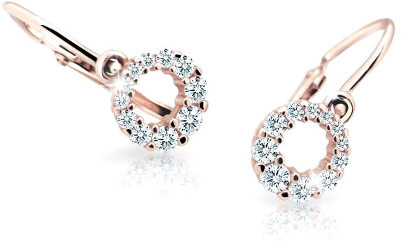 Růžové zlato náušnice se zirkony C2154-10-10-X-4