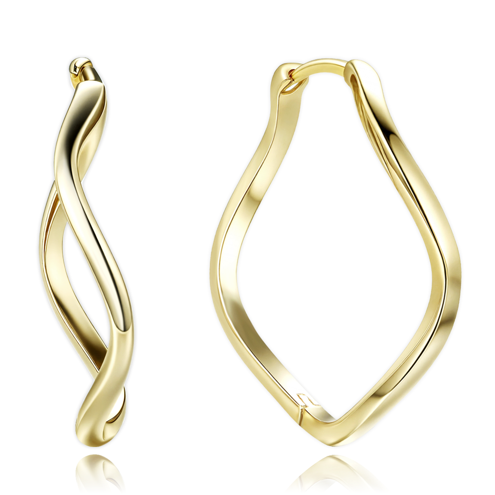 MINET Pozlacené stříbrné kroucené náušnice kroužky