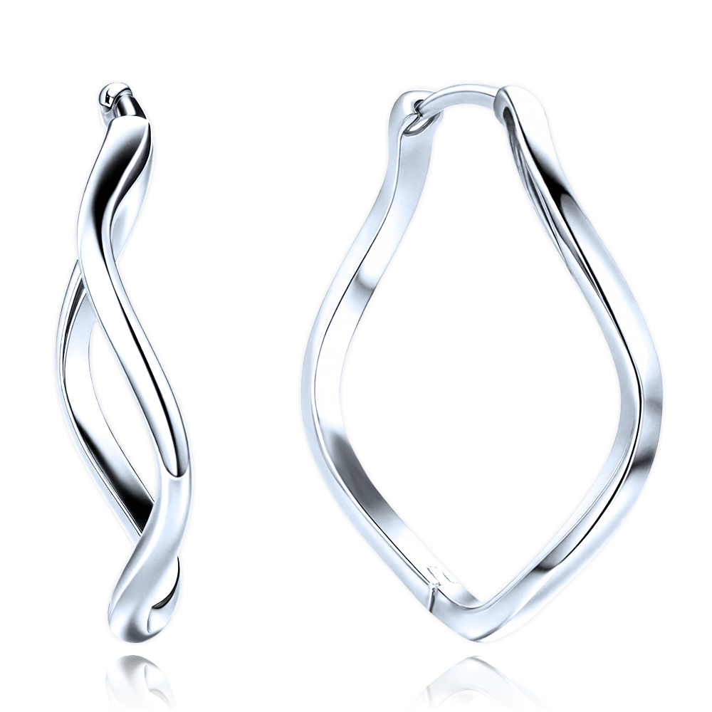 MINET Stříbrné kroucené náušnice kroužky