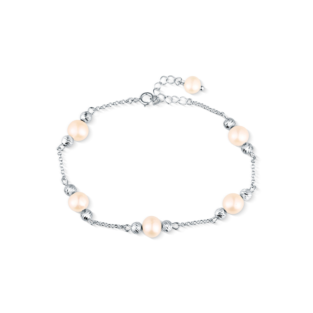 Stříbrný Náramek SVLB0471XH2P118 s perličkami 18+3cm