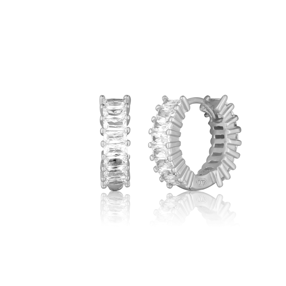 Stříbrné náušnice kroužky se zirkony 