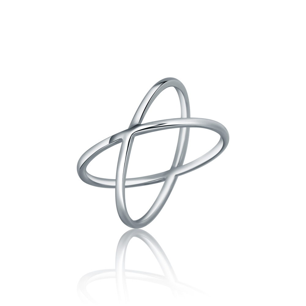 Stříbrný křížený prsten