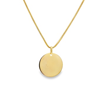 Žluté zlato přívěsek DESTIČKA kulatá 18mm