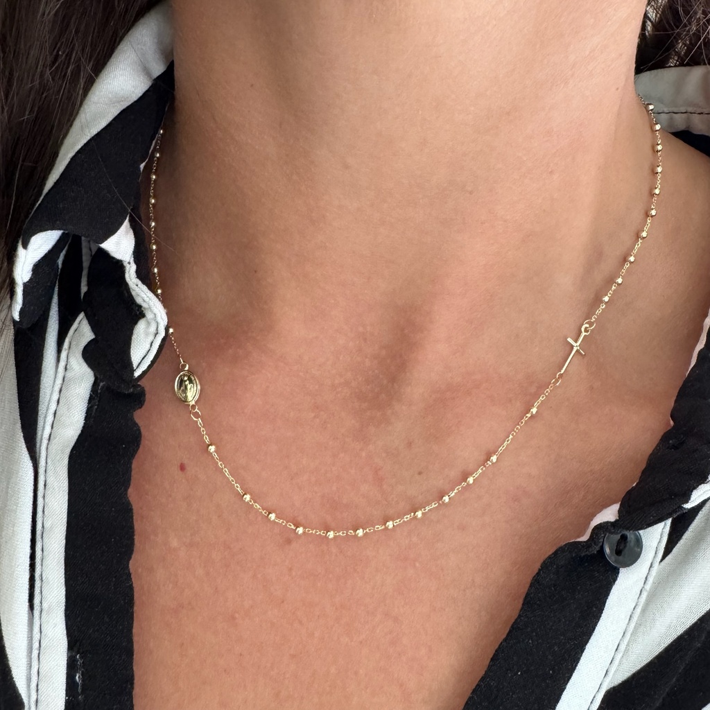 Žluté zlato řetízek RŮŽENEC 45cm