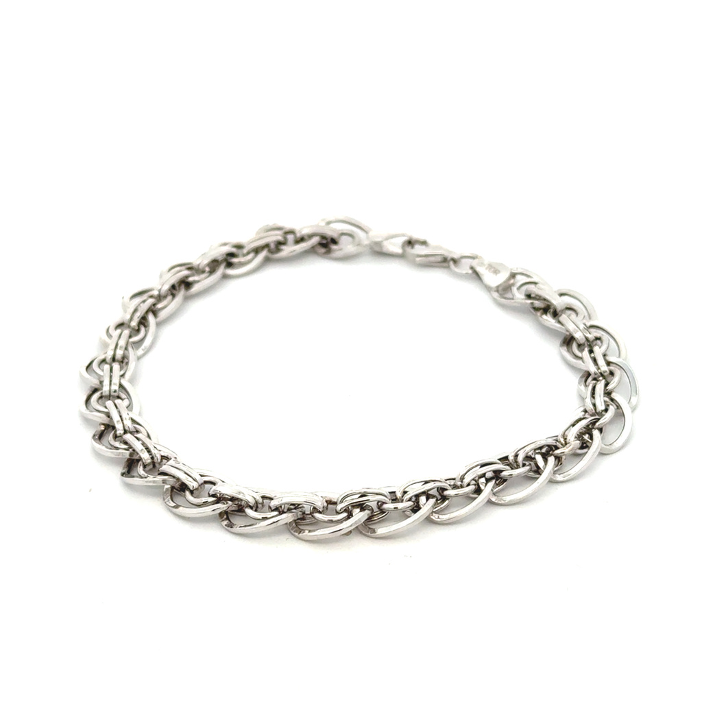 Bílé zlato náramek se SRDCEM 18+3cm