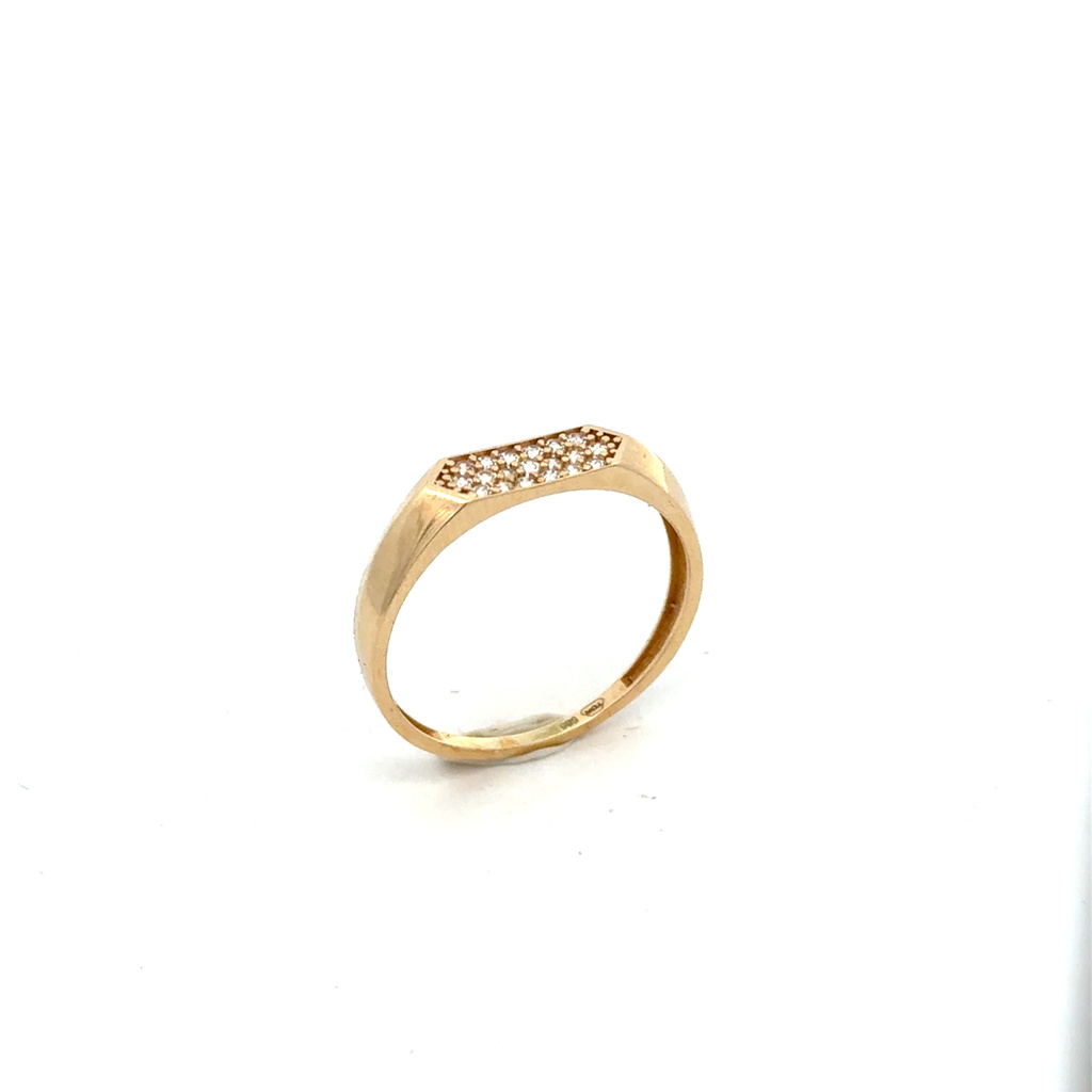 Žluté zlato prsten se zirkony