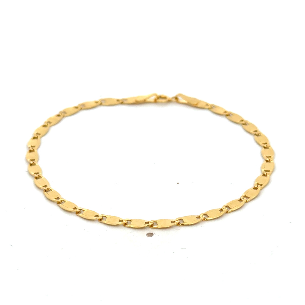 Žluté zlato náramek dutý šířka 3,1mm