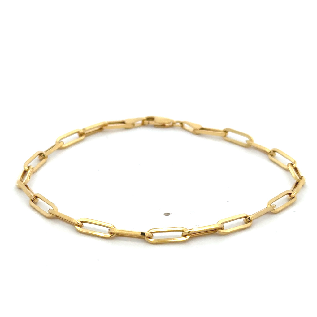 Žluté zlato náramek GEOMETRICKÝ dutý 21cm