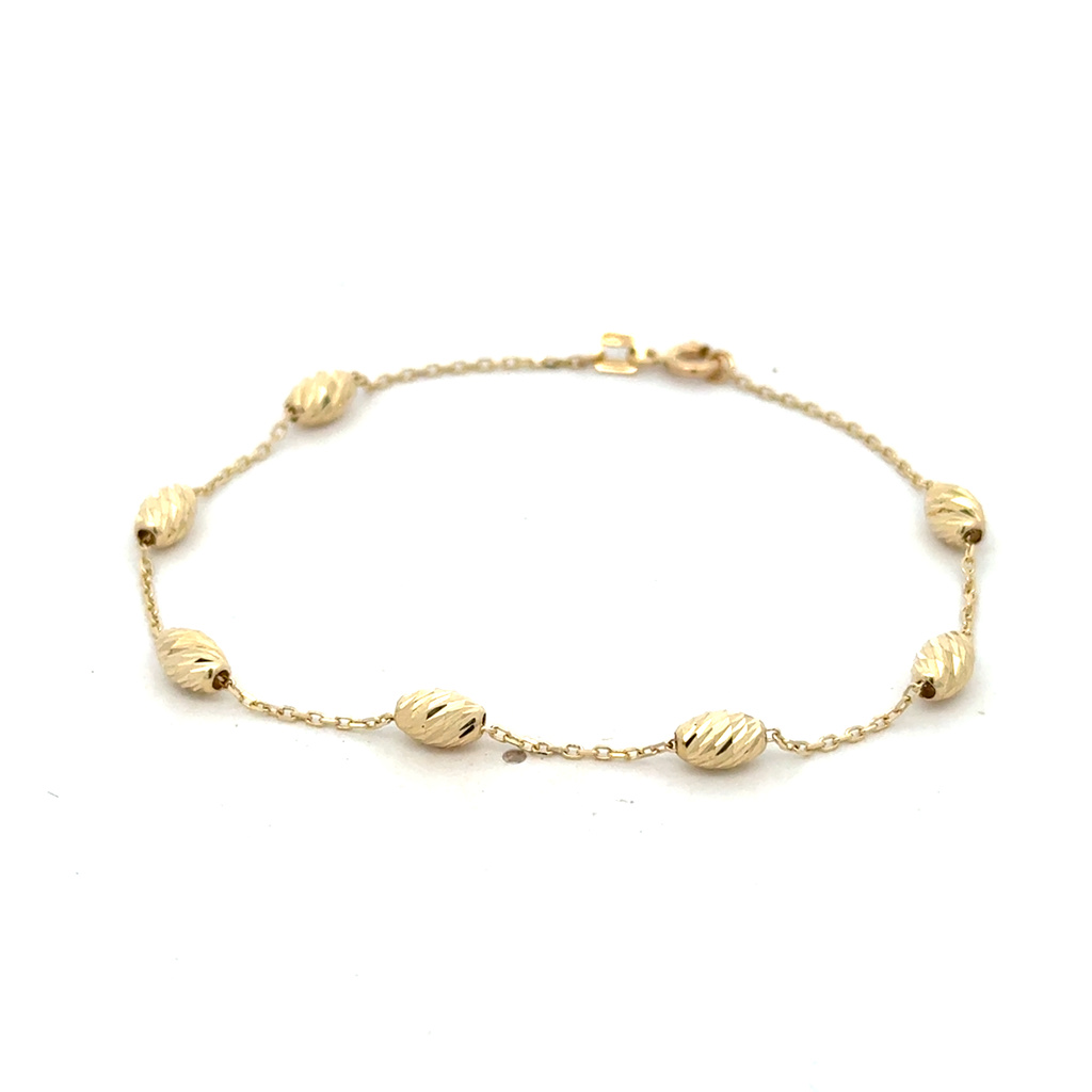 Žluté zlato náramek s válečky 17,5cm