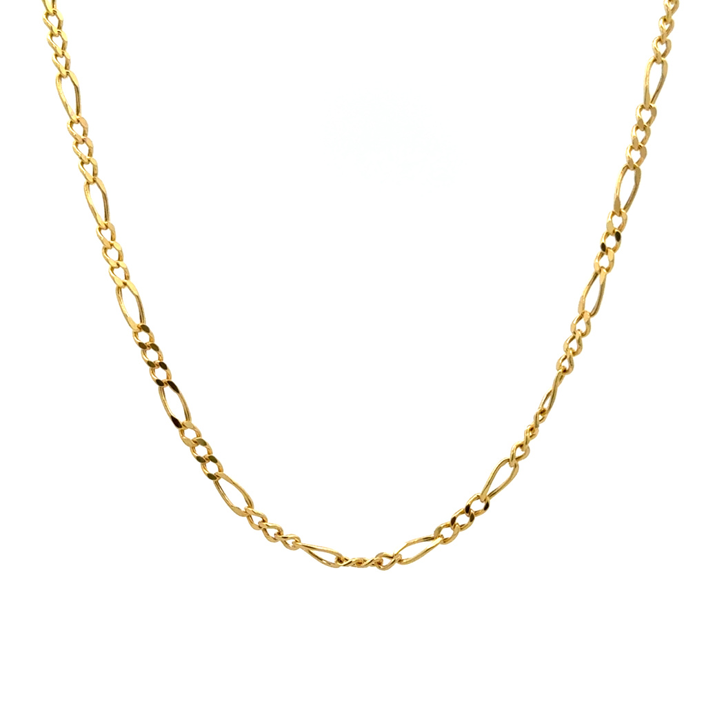 Žluté zlato dutý řetízek FIGARO 3,1