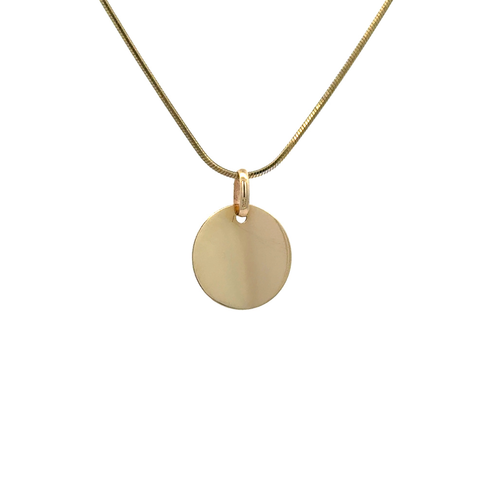 Žluté zlato přívěsek destička 13,7mm