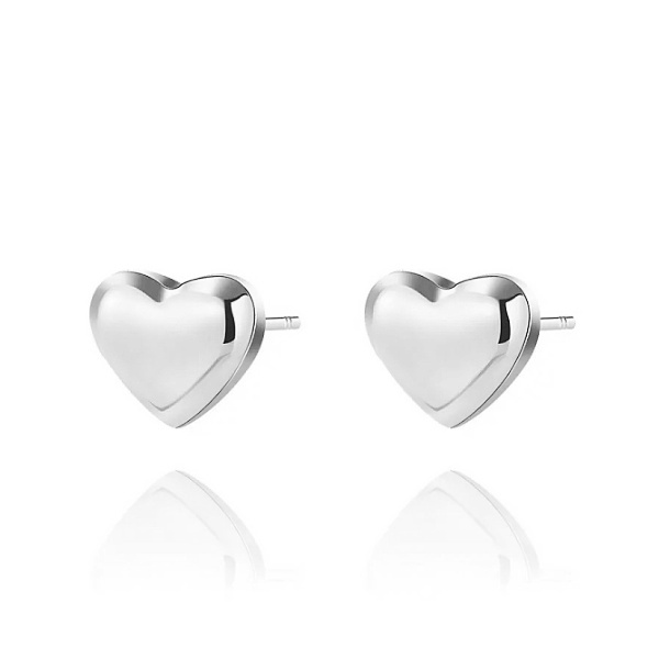 Stříbrné puzetové náušnice srdíčka