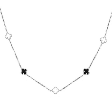 Stříbrný náhrdelník čtyřlístky