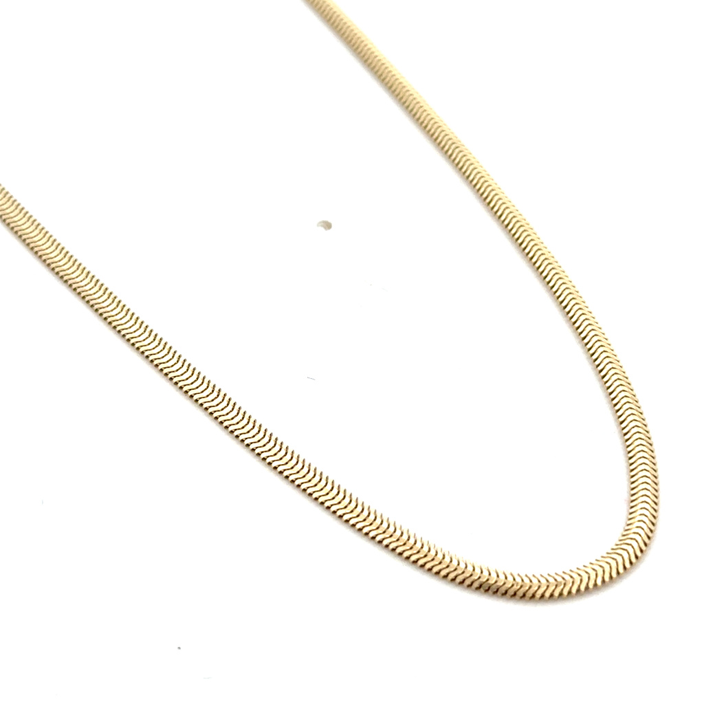 Žluté zlato řetízek PLOCHÝ HAD 45cm