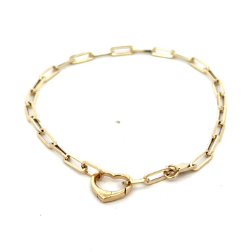 Žluté zlato náramek očka se SRDCEM 20cm