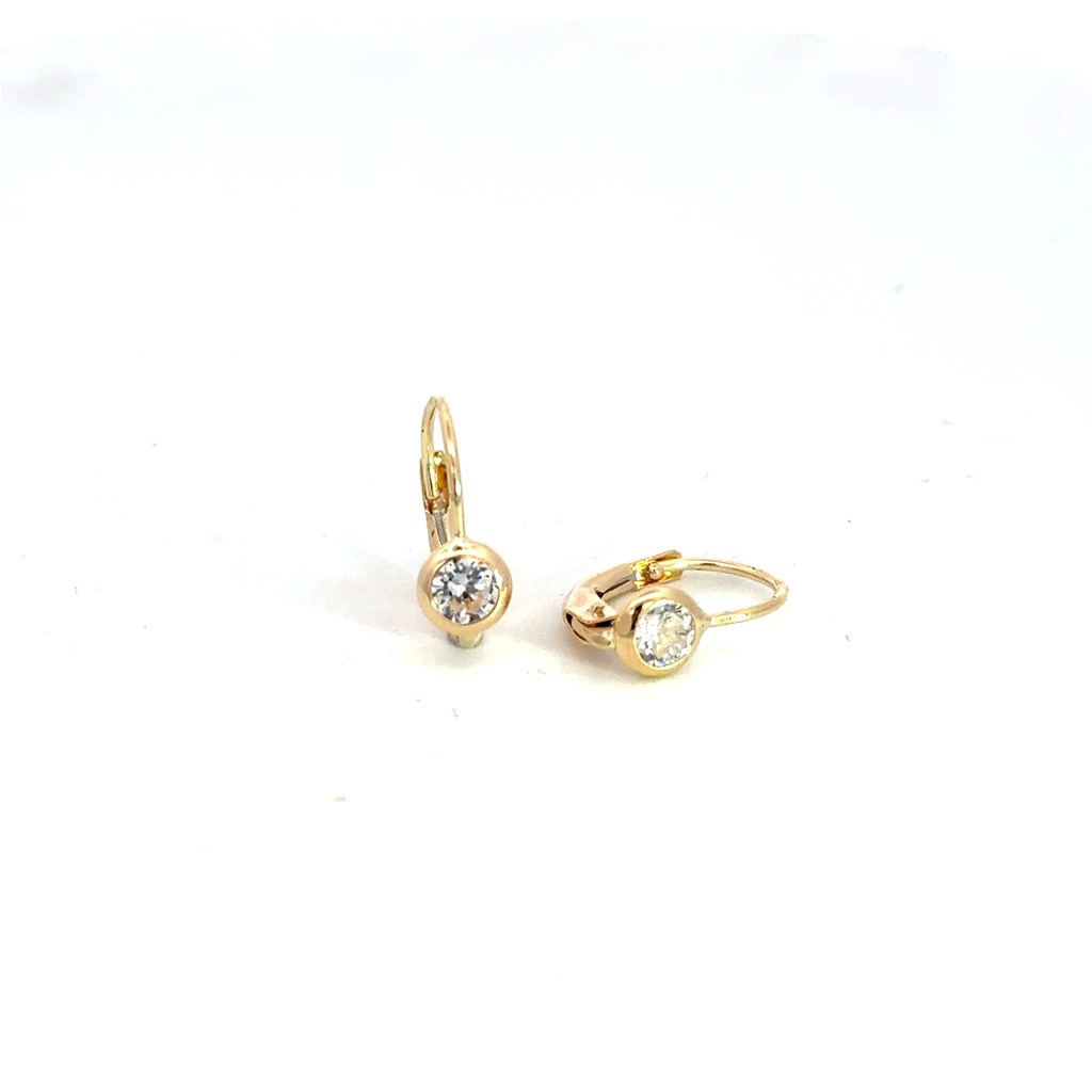 Žluté zlato dětské náušnice na klapku