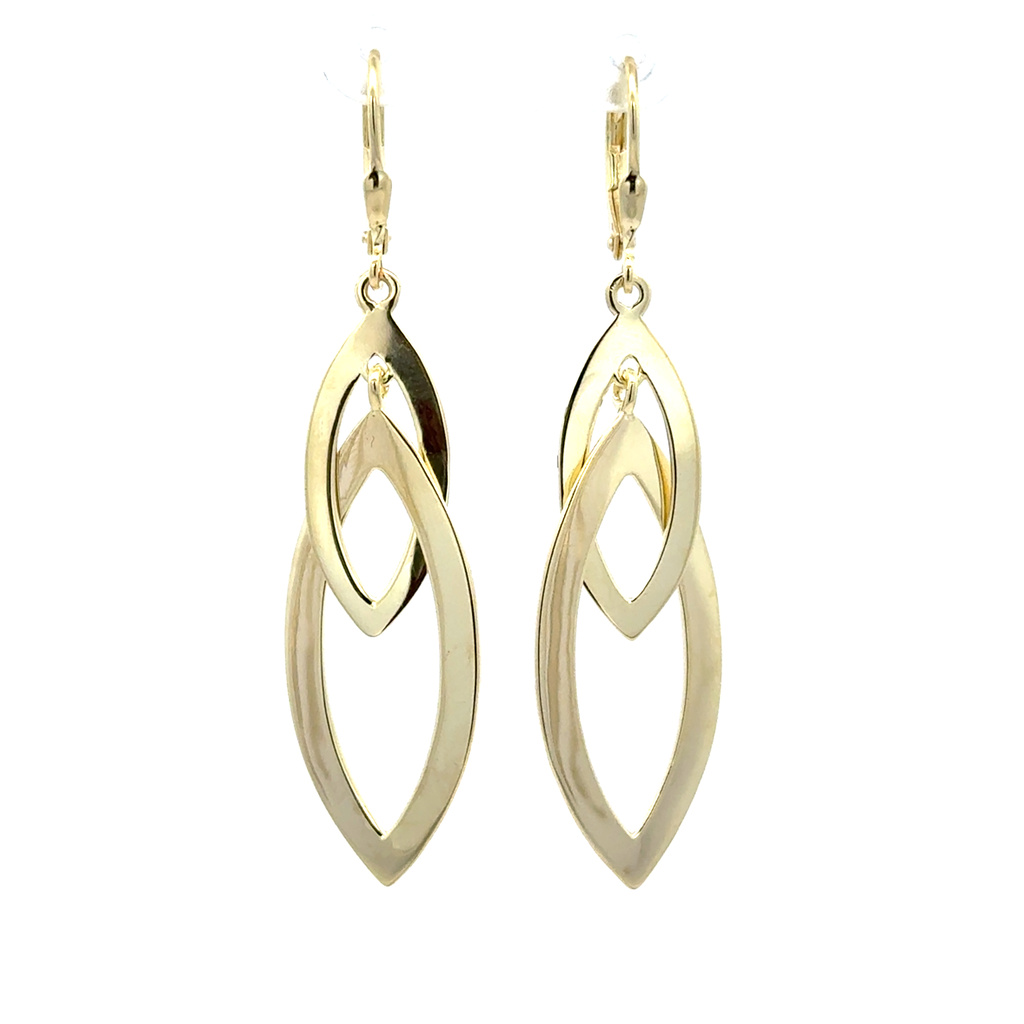 Pozlacené stříbrné visací náušnice na klapku