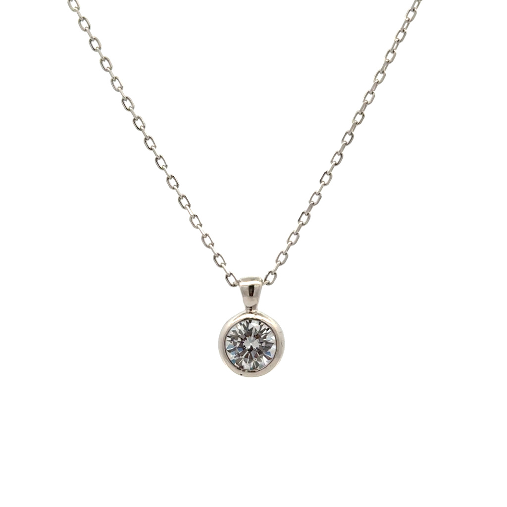 Stříbrný řetízek se zirkonem 42+3cm