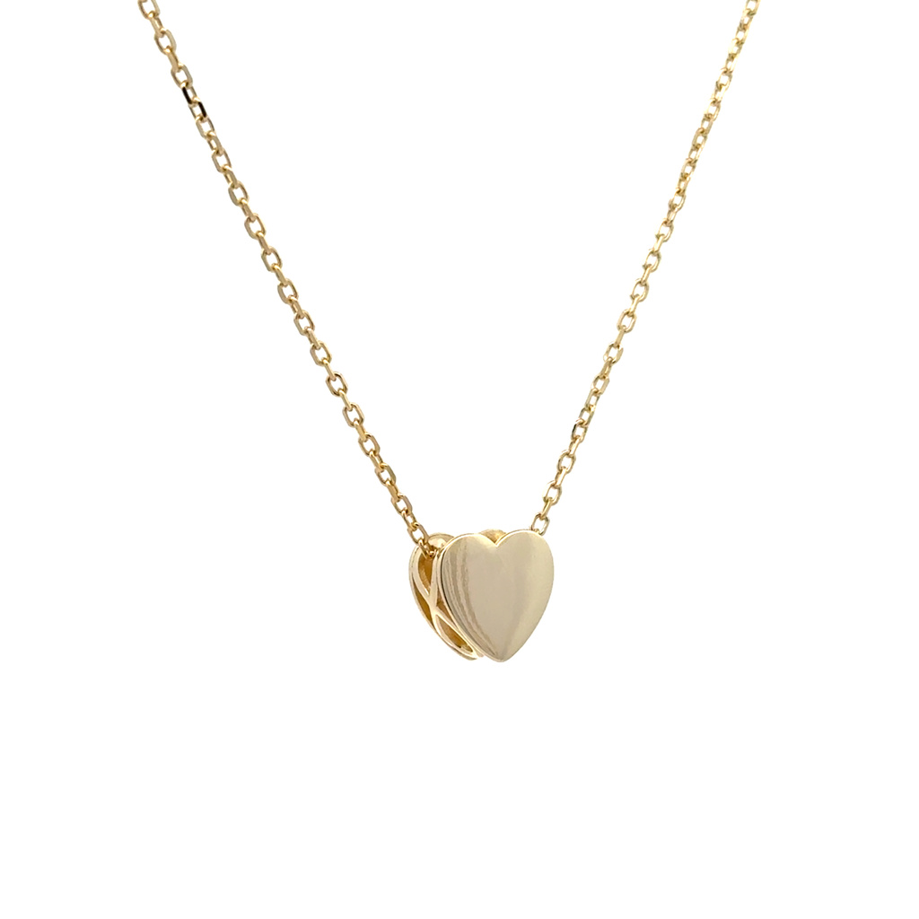 Pozlacený stříbrný řetízek SRDCE 42+3cm