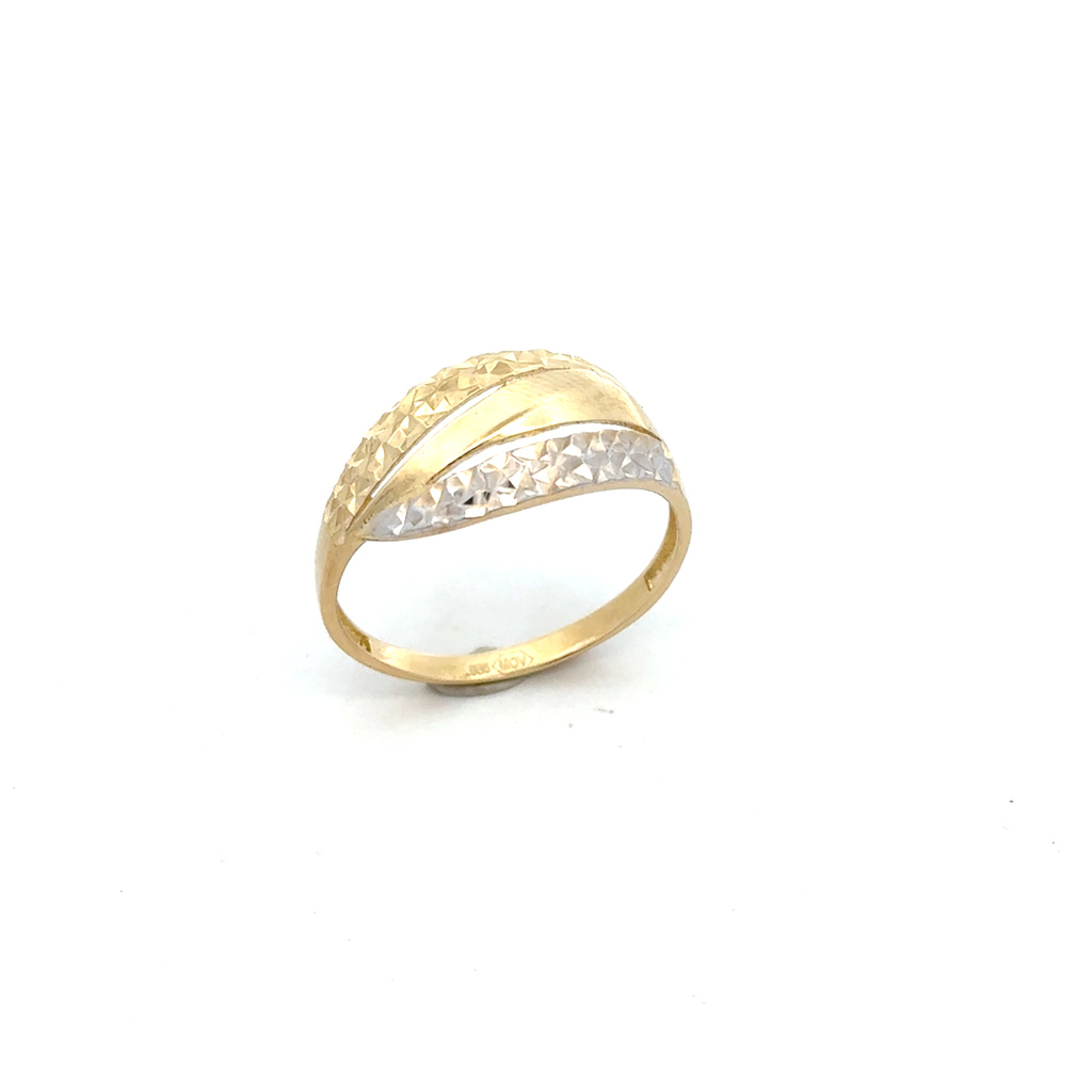 Žluté zlato prsten broušený