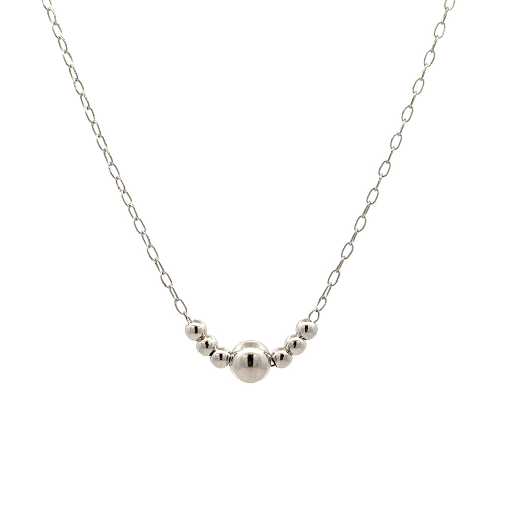Stříbrný řetízek s kuličkami 42+3cm