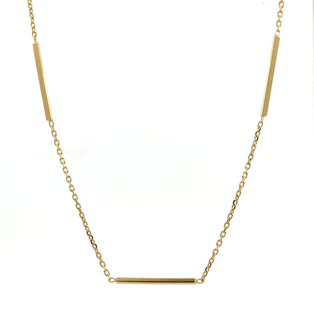 Stříbrný pozlacený řetízek s tyčkami 41+3cm