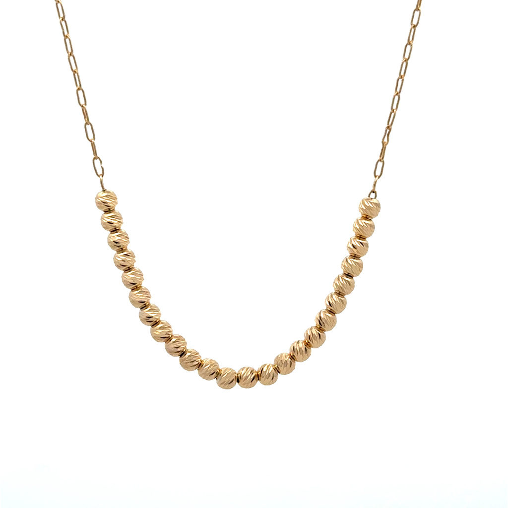 Stříbrný pozlacený řetízek s kuličkami 40+5cm