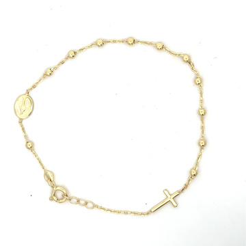 Žluté zlato náramek RŮŽENEC 18+1cm