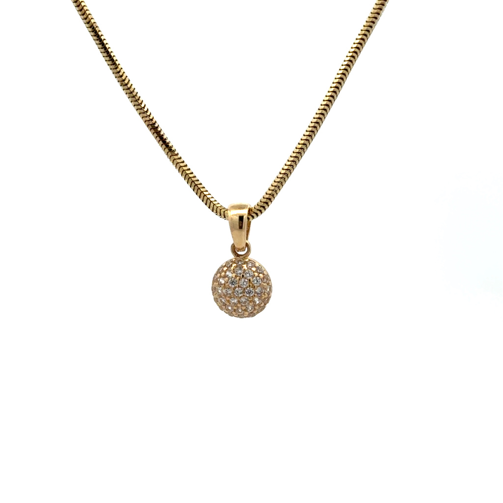 Žluté zlato přívěsek se zirkony