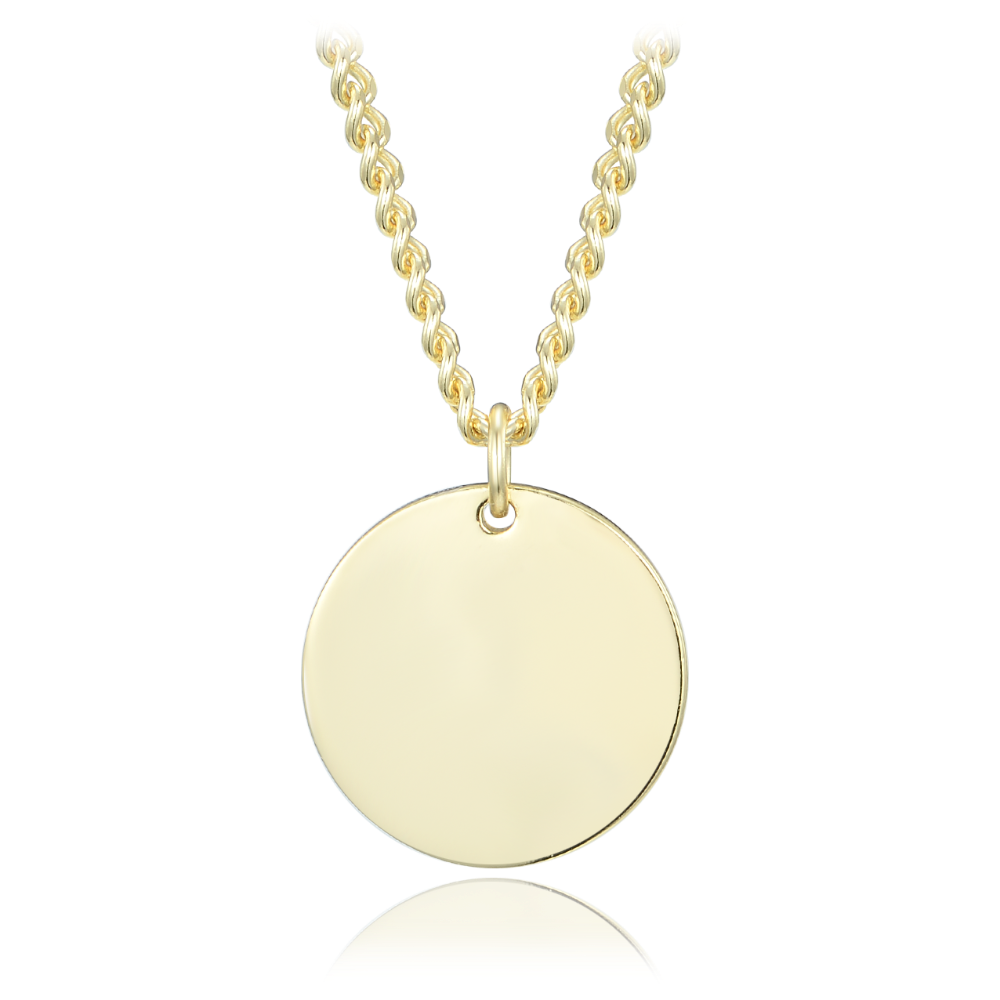 MINET Decentní pozlacený stříbrný náhrdelník s kolečkem pro gravírování